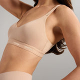 Organic Cotton V - Neck Bra - Siella - Color: Beach Beige Beige plage