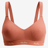 Organic Cotton V - Neck Bra - Siella - Color: Terracotta