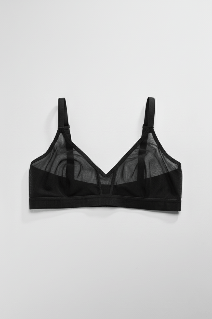 Power Mesh Bra - Siella - Color: Black Noir