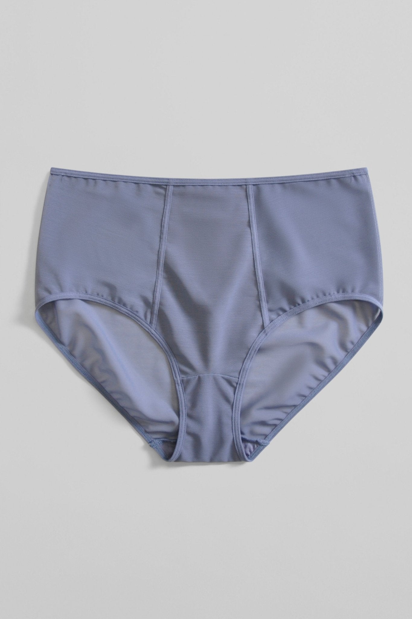 Power Mesh High Waist Brief - Siella - Color: Blue Grey Bleu gris