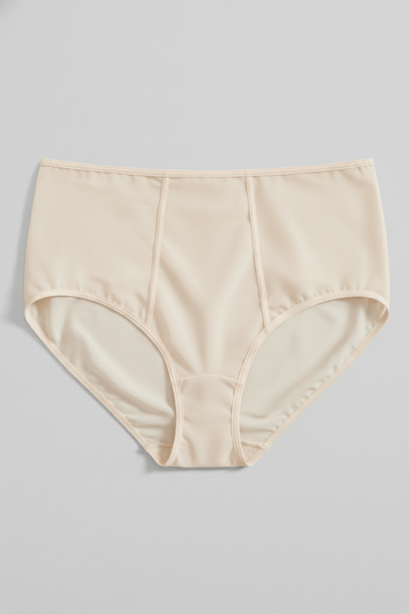 Power Mesh High Waist Brief - Siella - Color: Sand Sable