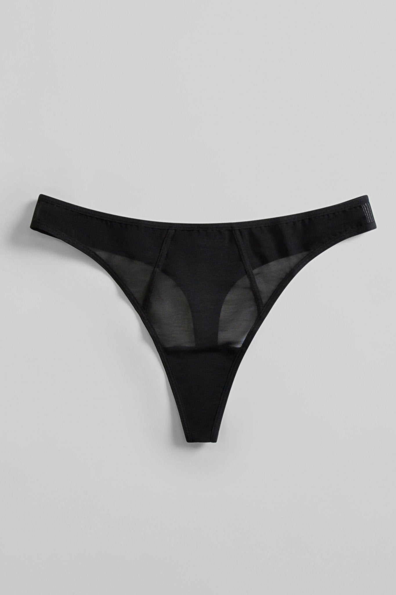 Power Mesh Thong - Siella - Color: Black Noir