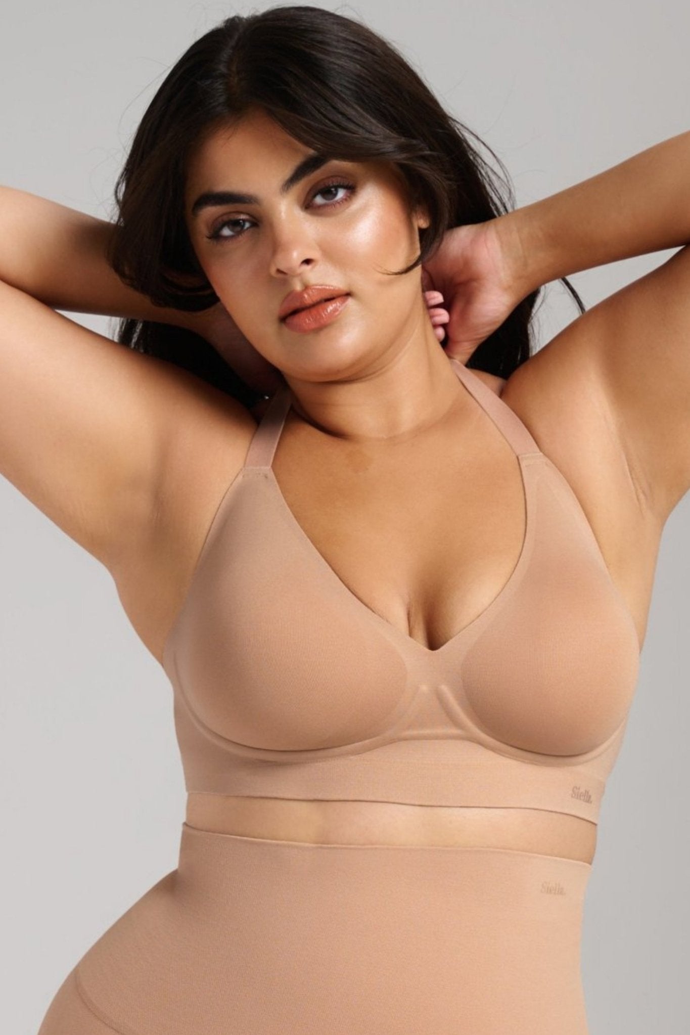 Sculpt V - Neck Bra - Siella - Color: Taupe