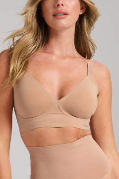 Sculpt V - Neck Bra - Siella - Color: Taupe