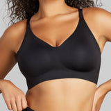 Sexy Smooth V-Neck Bra - SIELLA - Color: Black Noir