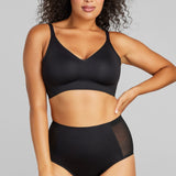 Sexy Smooth V-Neck Bra - SIELLA - Color: Black Noir