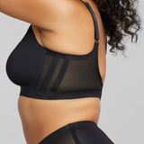 Sexy Smooth V-Neck Bra - SIELLA - Color: Black Noir