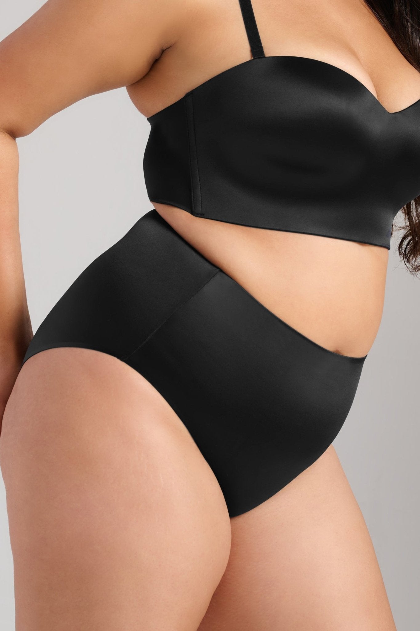 Smooth Satin Brief - Siella - Color: Black Noir