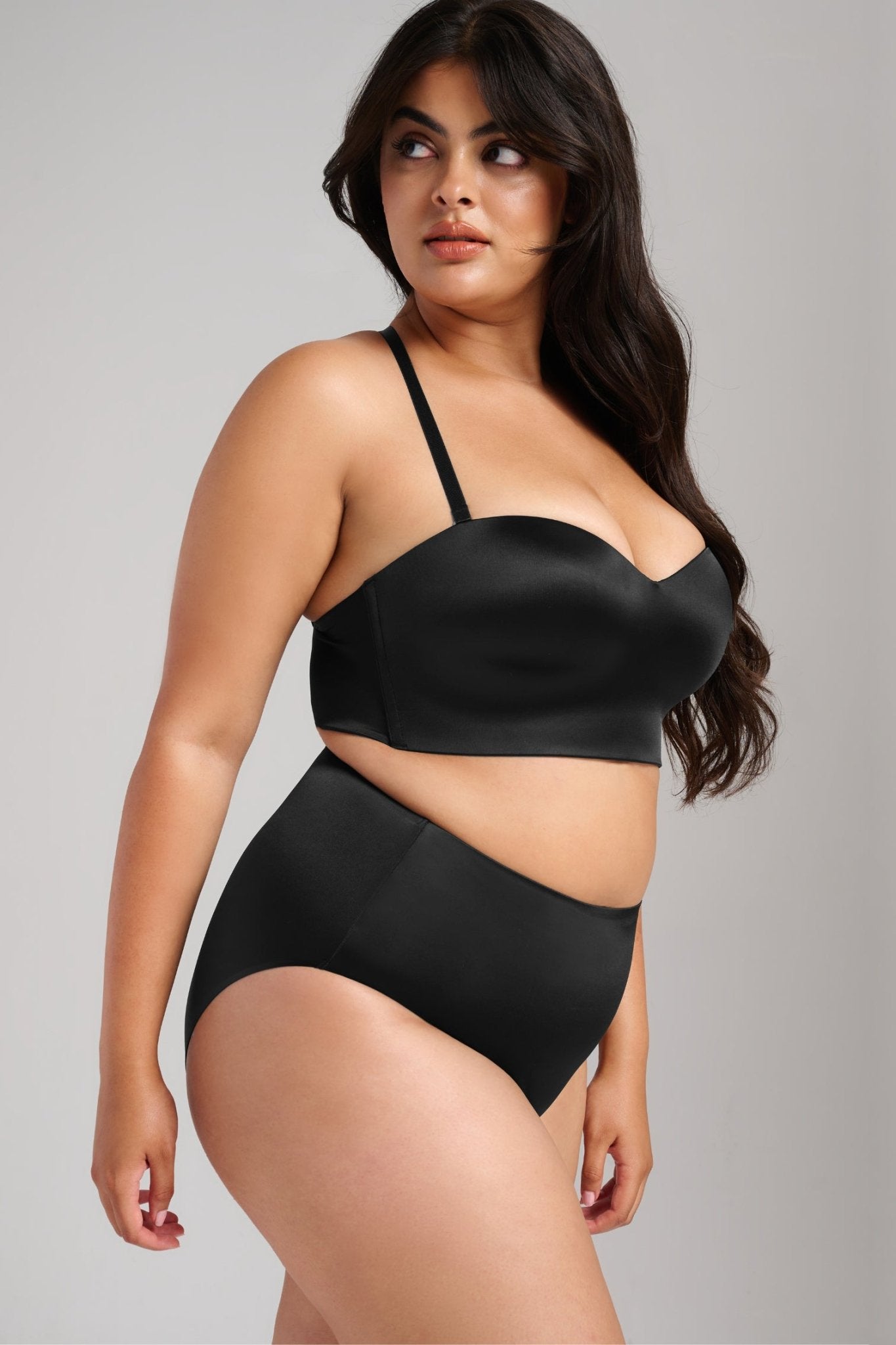 Smooth Satin Brief - Siella - Color: Black Noir