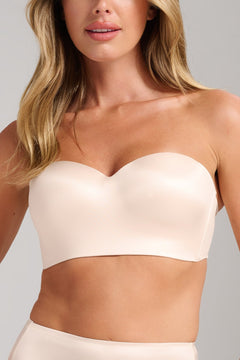 Smooth Satin Foam Bustier - Siella - Color: Champagne