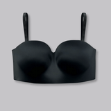 Smooth Satin Foam Bustier - Siella - Color: Black Noir