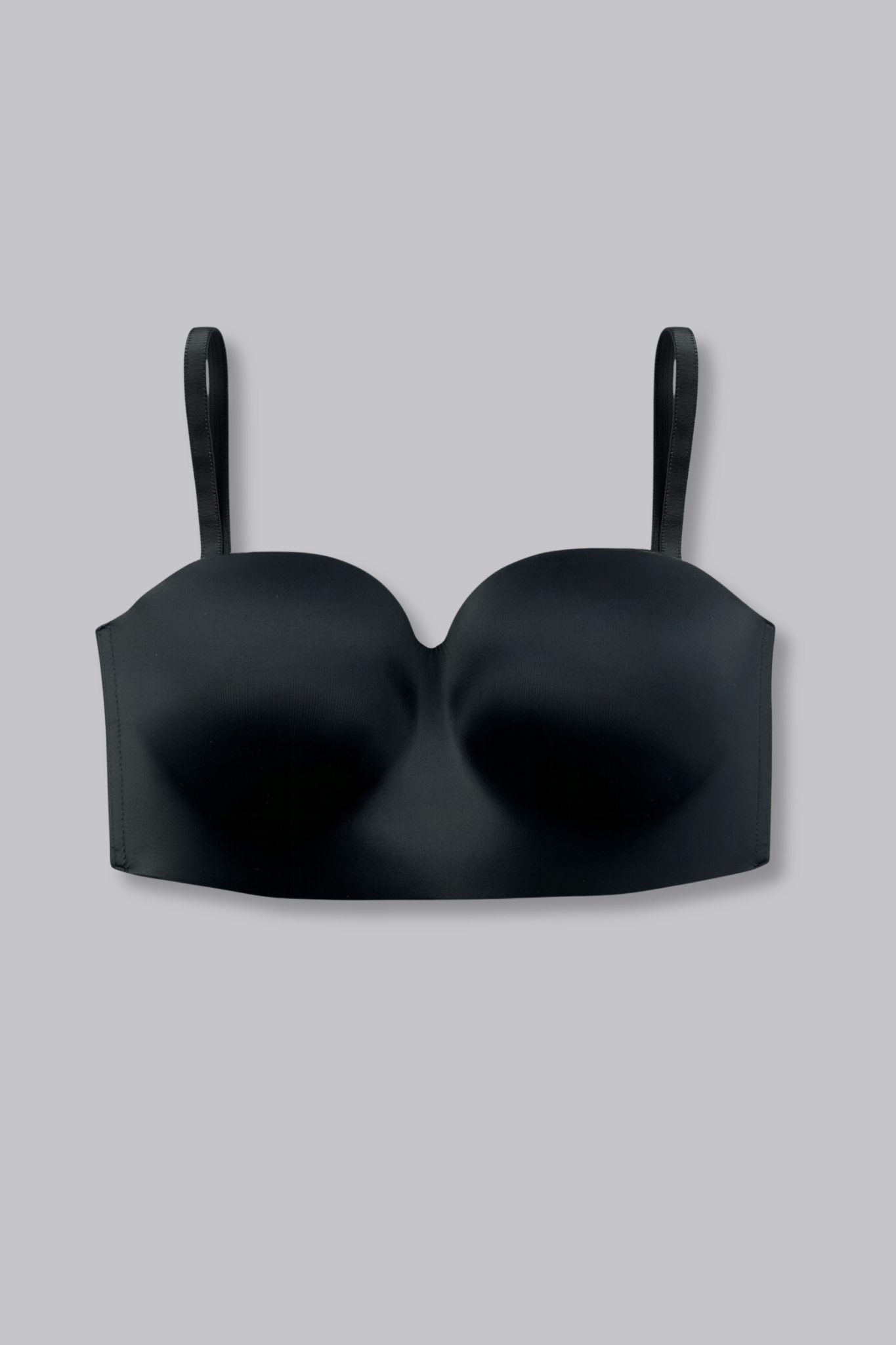 Smooth Satin Foam Bustier - Siella - Color: Black Noir