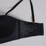 Smooth Satin Foam Bustier - Siella - Color: Black Noir