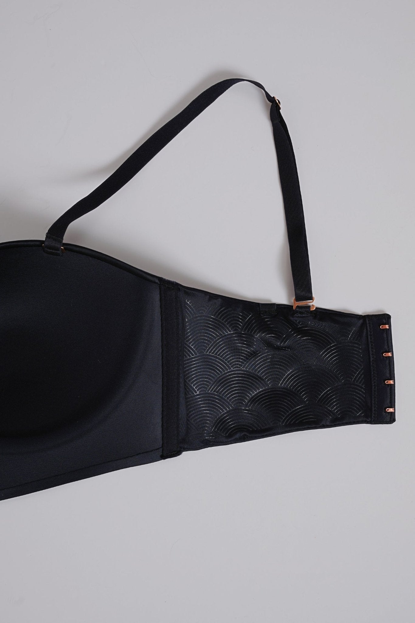 Smooth Satin Foam Bustier - Siella - Color: Black Noir