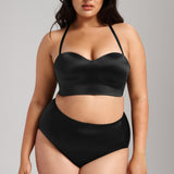 Smooth Satin Foam Bustier - Siella - Color: Black Noir