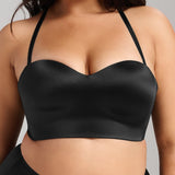 Smooth Satin Foam Bustier - Siella - Color: Black Noir