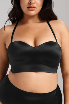 Smooth Satin Foam Bustier - Siella - Color: Black Noir