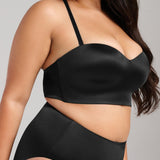 Smooth Satin Foam Bustier - Siella - Color: Black Noir