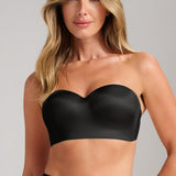 Smooth Satin Foam Bustier - Siella - Color: Black Noir