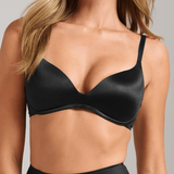 Smooth Satin Luxe Lift Bra - Siella - Color: Black Noir