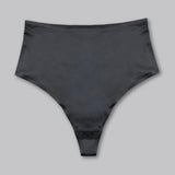 Smooth Satin Thong - Siella - Color: Black Noir