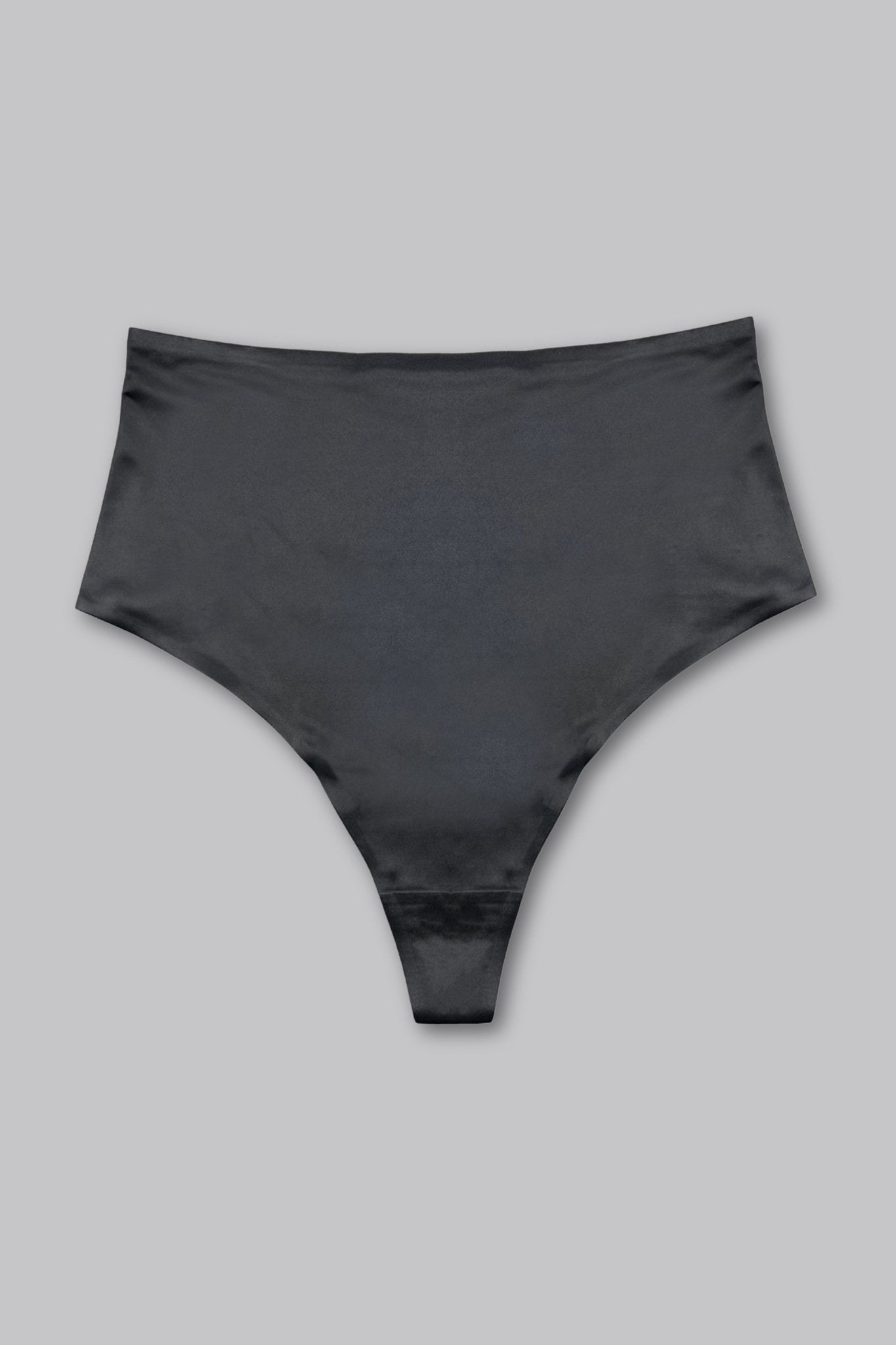 Smooth Satin Thong - Siella - Color: Black Noir