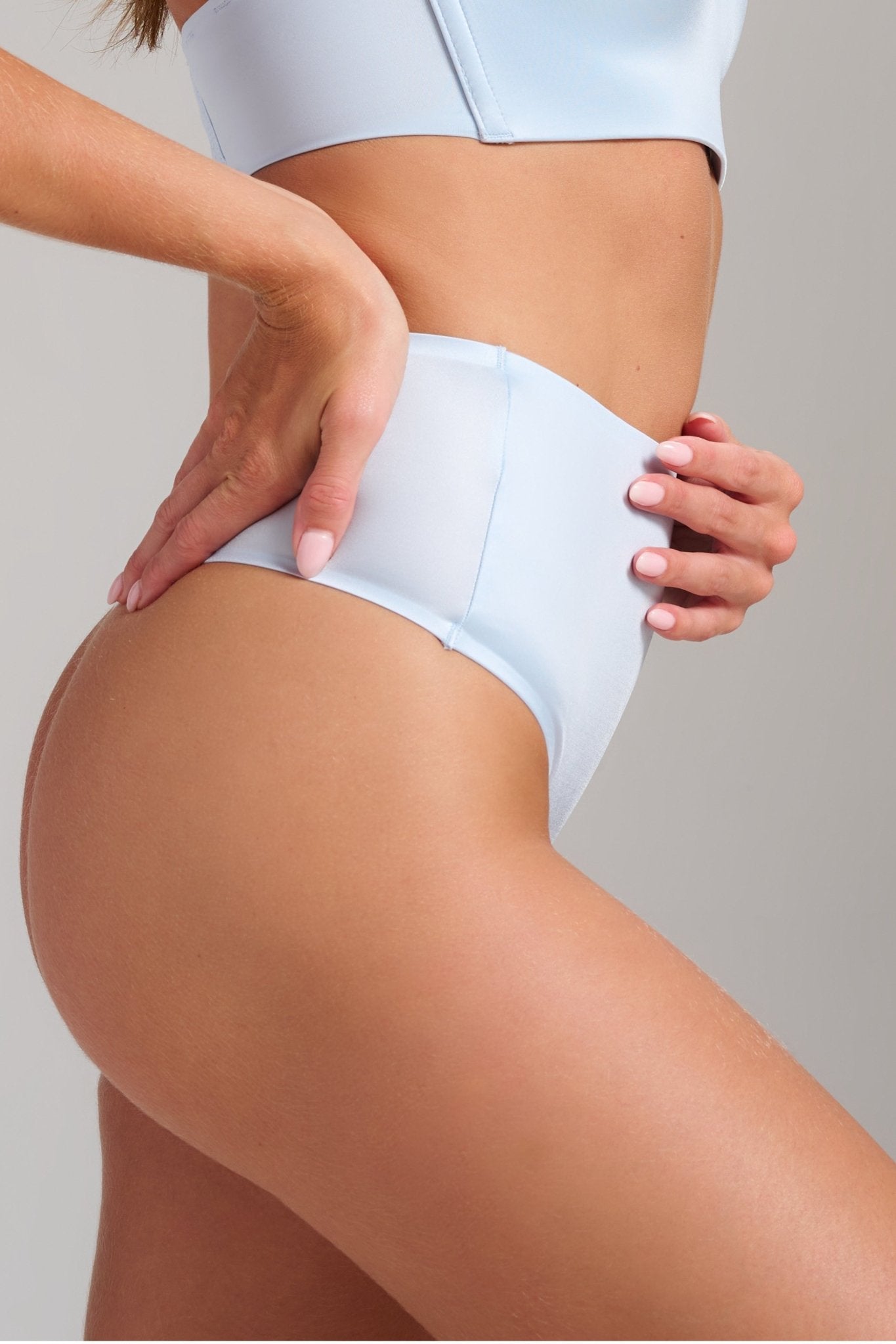 Smooth Satin Thong - Siella - Color: Something Blue Bleu mariée