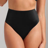 Smooth Satin Thong - Siella - Color: Black Noir