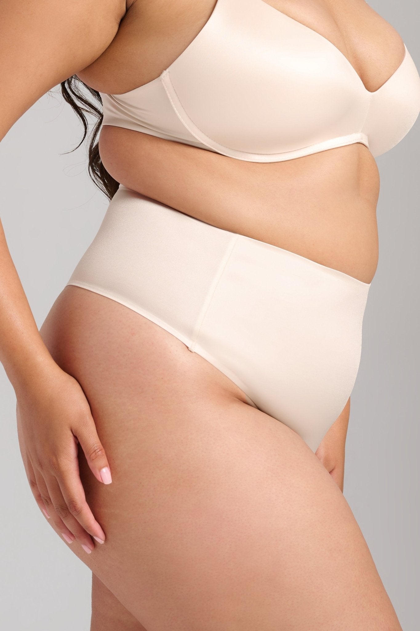 Smooth Satin Thong - Siella - Color: Champagne