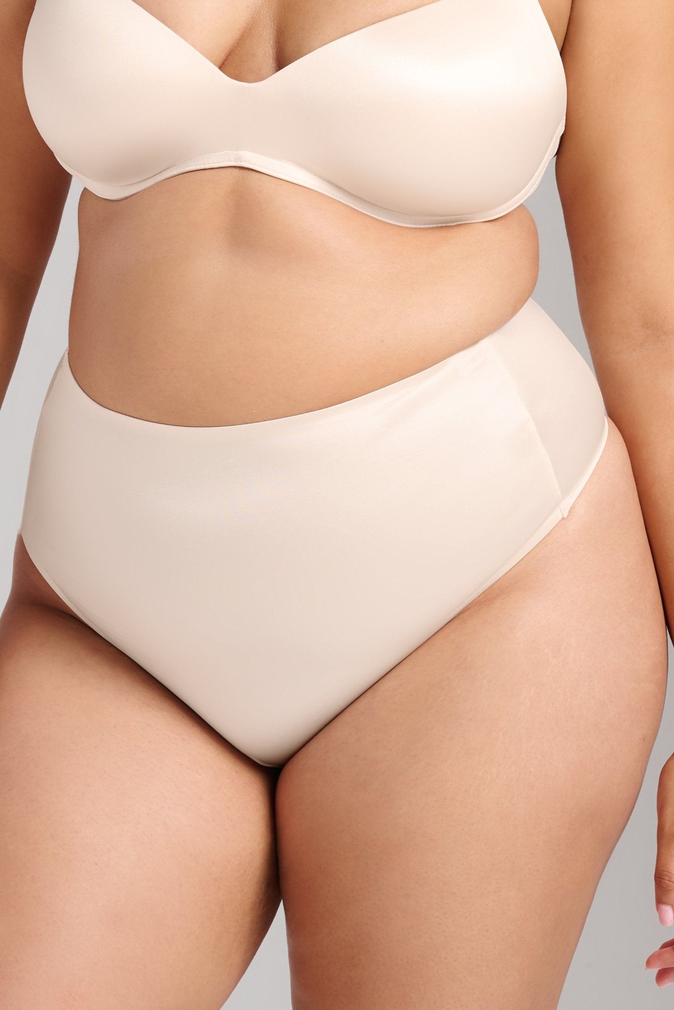 Smooth Satin Thong - Siella - Color: Champagne