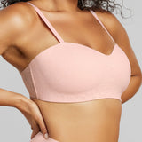 Soft Lace Balconette Foam Bra - SIELLA - Color: Barely Pink Rose délicat