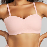 Soft Lace Balconette Foam Bra - SIELLA - Color: Barely Pink Rose délicat