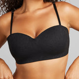 Soft Lace Balconette Foam Bra - SIELLA - Color: Black Noir