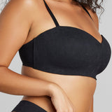 Soft Lace Balconette Foam Bra - SIELLA - Color: Black Noir