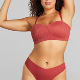 Soft Lace Balconette Foam Bra - SIELLA - Color: Rosewood Bois de rose