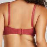 Soft Lace Balconette Foam Bra - SIELLA - Color: Rosewood Bois de rose