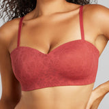 Soft Lace Balconette Foam Bra - SIELLA - Color: Rosewood Bois de rose