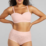 Soft Lace Boy Brief - SIELLA - Color: Barely Pink Rose délicat