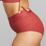 Soft Lace Boy Brief - SIELLA - Color: Rosewood Bois de rose