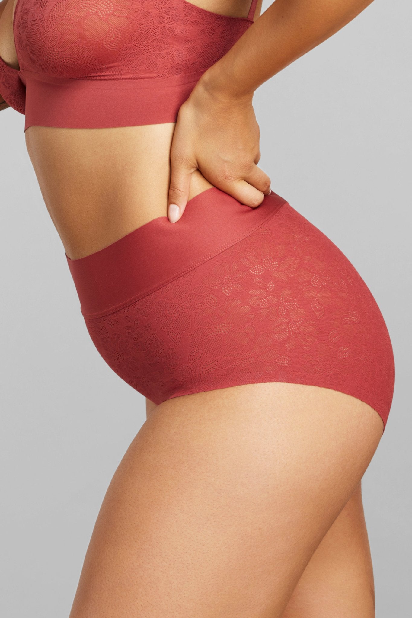 Soft Lace Boy Brief - SIELLA - Color: Rosewood Bois de rose