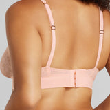 Soft Lace Plunge Non-Padded Bra - SIELLA - Color: Barely Pink Rose délicat