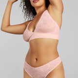 Soft Lace Thong - SIELLA - Color: Barely Pink Rose délicat