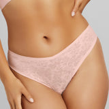 Soft Lace Thong - SIELLA - Color: Barely Pink Rose délicat