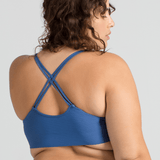 Breathable Criss-Cross Bralette - Siella - Color: Steel Blue Bleu ciel