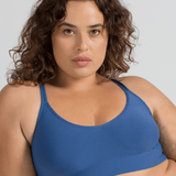 Breathable Criss-Cross Bralette - Siella - Color: Steel Blue Bleu ciel