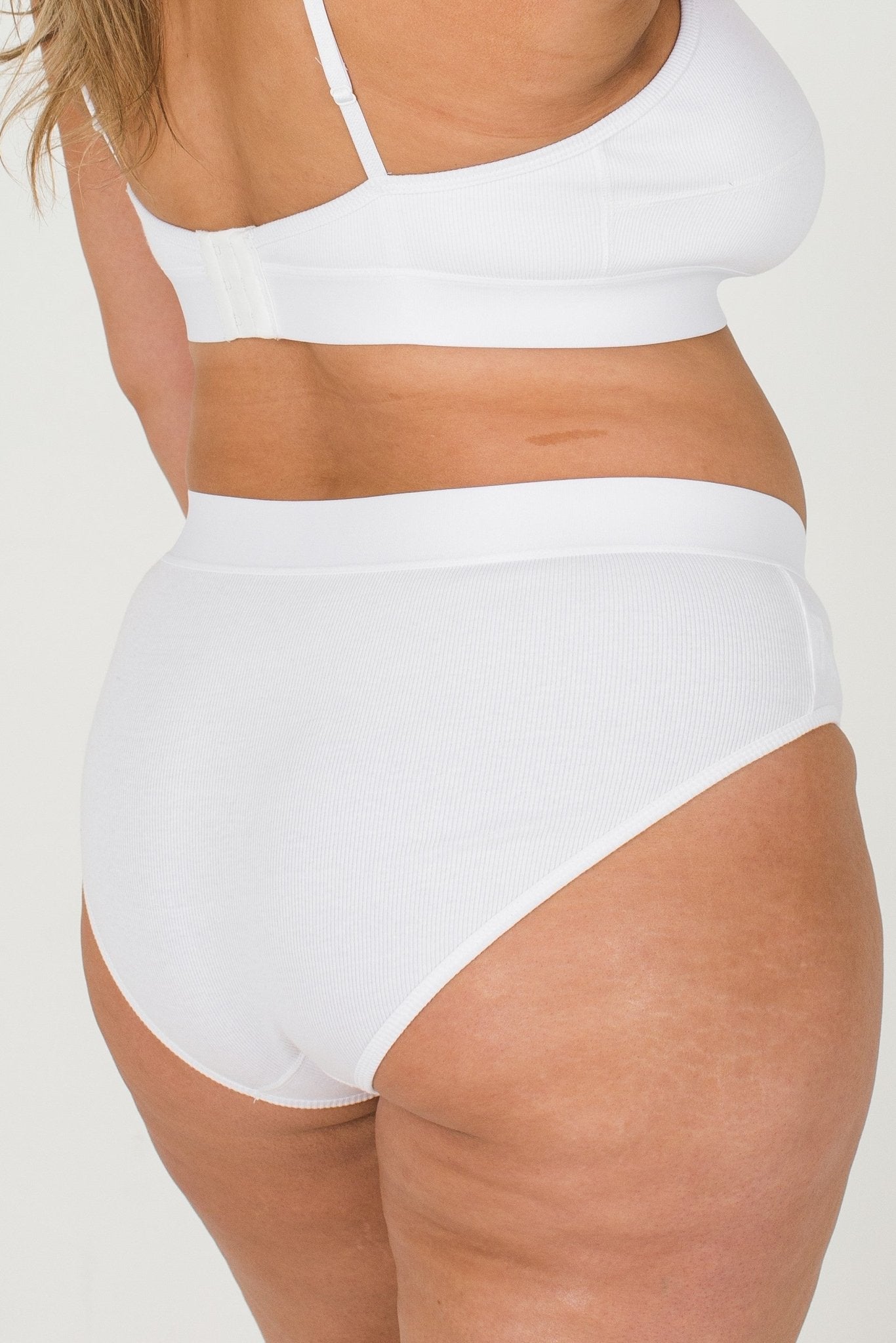 Cotton Rib Bikini - Siella - Color: White Blanc