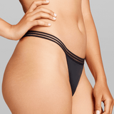 Micro Mesh Thong - Siella - Color: Black Noir