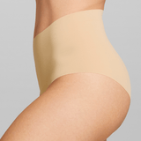 Microfiber High Waist Brief - Siella - Color: Cuban Sand Sable cubain