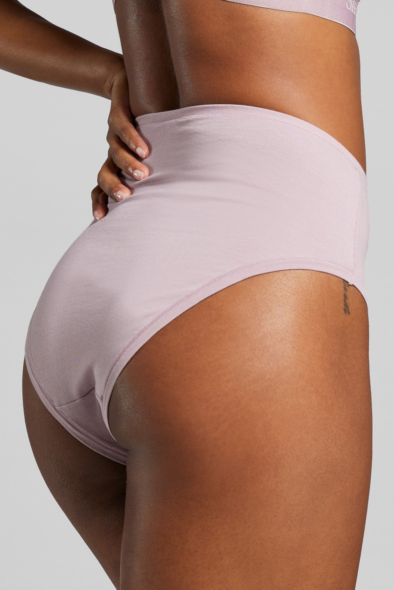Organic Cotton High Waist Brief - SIELLA - Color: Lavender Lavande