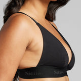 Organic Cotton Triangle Bra - Siella - Color: Black Noir